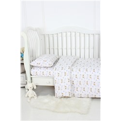 КПБ с простыней на резинке поплин арт. КПБП-ПР/гуси