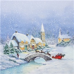 УЦЕНКА Скатерть Этель "Рождественский вечер" d=220 см, 100% хл, саржа 190 г/м2