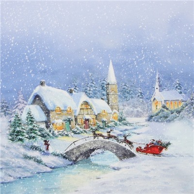 УЦЕНКА Скатерть Этель "Рождественский вечер" d=220 см, 100% хл, саржа 190 г/м2