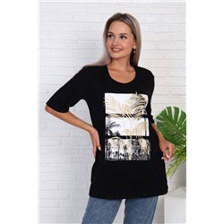Футболка 786 с рисунком листья пальмы НАТАЛИ, 979119