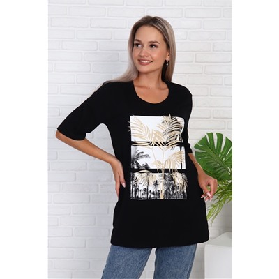 Футболка 786 с рисунком листья пальмы НАТАЛИ, 979119