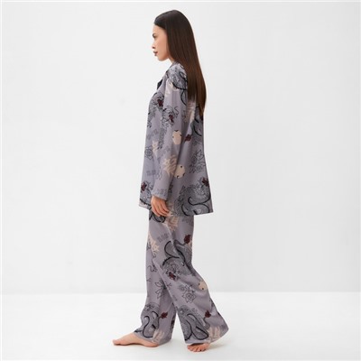 Пижама женская (рубашка, брюки) KAFTAN «Дракон», размер 48-50, серая