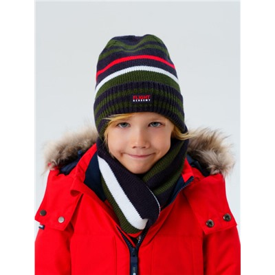 Комплект трикотажный для мальчиков: шапка, снуд