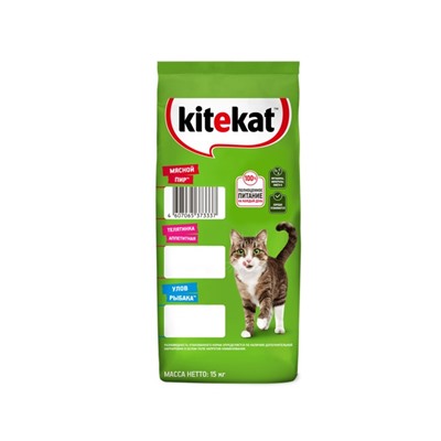 Сухой корм KiteKat «Мясной пир» для кошек, 15 кг