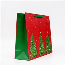 Пакет подарочный новогодний ламинированный «Ёлки», 50×40×15 см
