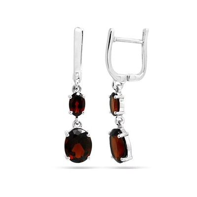 Серьги из серебра гранат, Вивьен