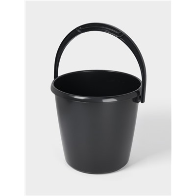 Ведро хозяйственное СибПолимер, 12 л, пластик, чёрное