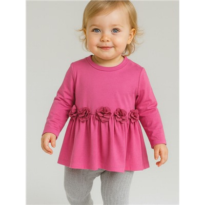 Джемпер детский трикотажный для девочек (футболка с длинными рукавами)