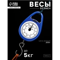 Весы-безмен механические, до 5 кг, цена деления 200 г, синие