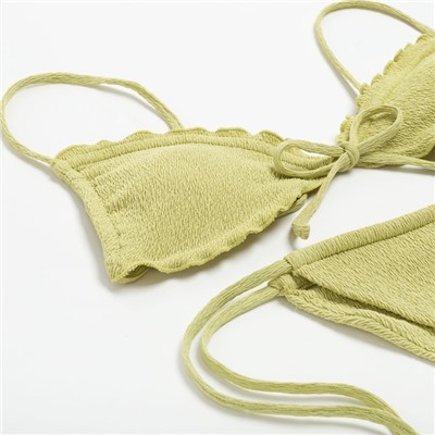 Купальник раздельный с завязками женский MINAKU, размер 44, зелёный