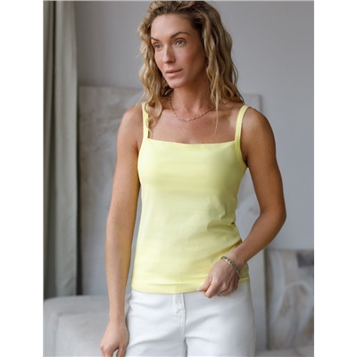 Топ с двуслойной зоной бра на бретелях из хлопка