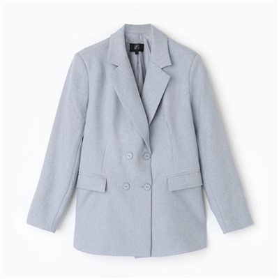 Пиджак женский двубортный MIST plus-size, размер 52, серый