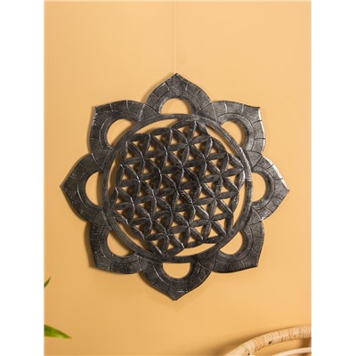 Панно «Подсолнух», 60×60×1 см, МДФ, серебро