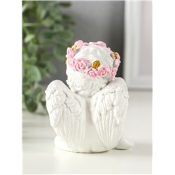 Фигурка светящаяся полистоун «Ангел - воздушный поцелуй в форме сердца», белый, 6.8×6×7.3 см