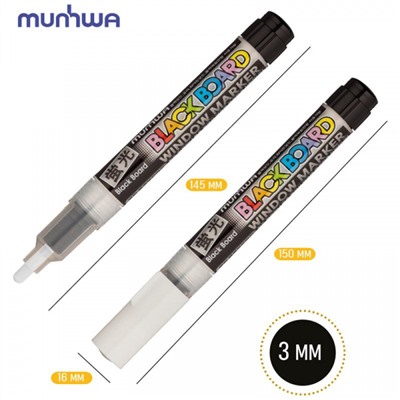 Маркер меловой BM-05 "Маркер для доски/Board Marker" 3мм белый, водная основа MunHwa