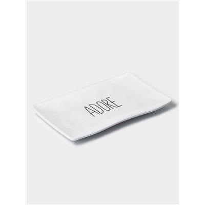 Блюдо для подачи «Белый Восток», меламин, 25.5×15×2 см, прямоугольное, белое