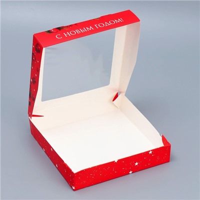 Коробка складная «С Новым годом», 20×20×4 см