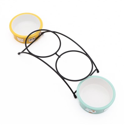 Миски керамические на подставке 2×250 мл