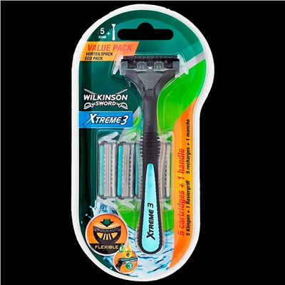 Станок для бритья Schick (Wilkinson Sword) Xtreme-3 (+5 кассет)