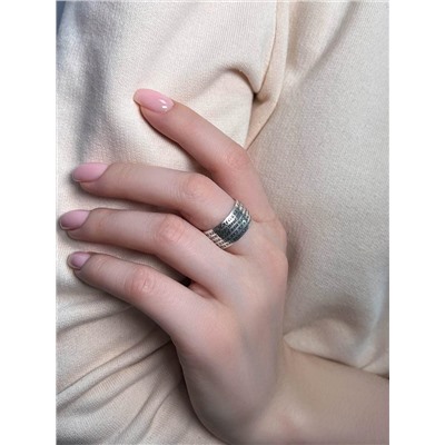 Кольцо из чернёного серебра - Отче наш 925 пробы К-167