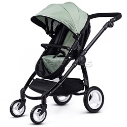 Коляска для кукол металлическая, цвет черно-зеленый, в пакете