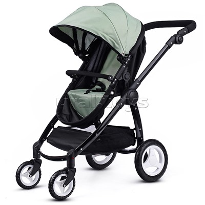 Коляска для кукол металлическая, цвет черно-зеленый, в пакете