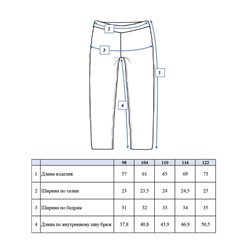 Брюки текстильные джинсовые для девочек