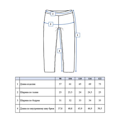 Брюки текстильные джинсовые для девочек