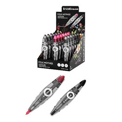 Корректор-лента 5 мм х 6 м "Фолк-мотивы" с автоматической фиксацией аппликатора в блистере 65027 ErichKrause