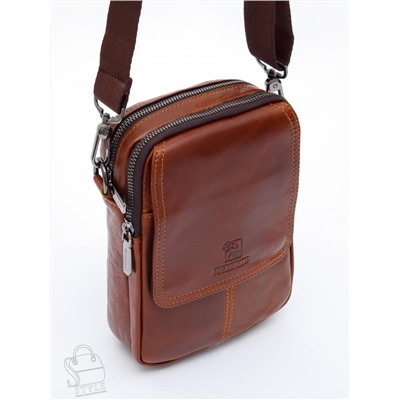 Сумка мужская кожаная 8613S brown Fuzhiniao