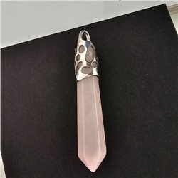 Кулон со шнурком из натурального камня Розовый Кварц, 1048, арт.218.220