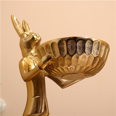 Конфетница «Заяц угощает», 20×25×47 см, алюминий