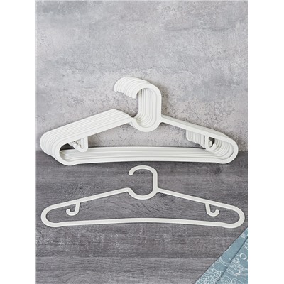Вешалка для одежды 10 штук набор / DS-14 white /уп 30/ белая