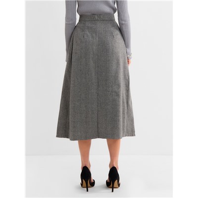Юбка миди женская MINAKU: Modern classic, тёмно-серая, размер 46