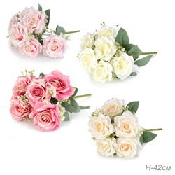 Цветок искусственный Букет роз 45 см / GT41-26 /уп 75/300/