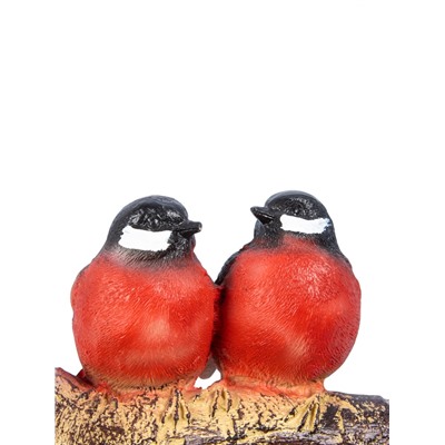 Садовая фигура из полистоуна «Снегири на ветке», подвесная, 15×12×12 см