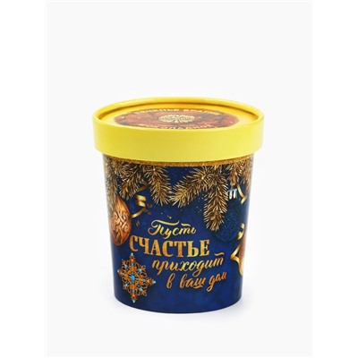 Подарочный набор новогодний «С Новым годом»: чай (50 г), конфеты (110 г), печенье брауни (120 г)