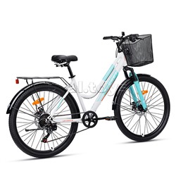 Велосипед 26" Rocket lady Steel 26, цвет белый/бирюзовый, размер 17"