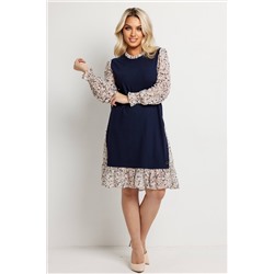 Платье женское  6165/04/Синий, бежевый