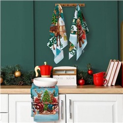 К-т полотенец "Праздник к нам приходит" 50*60 см. - 3 шт. рогожка хлопок 100%