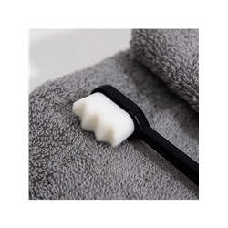 Сверхмягкая зубная щётка, 10000 щетинок, ребристая, чёрная