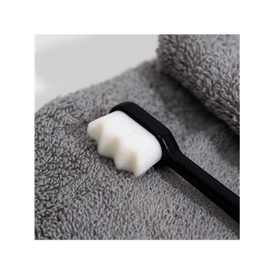 Сверхмягкая зубная щётка, 10000 щетинок, ребристая, чёрная