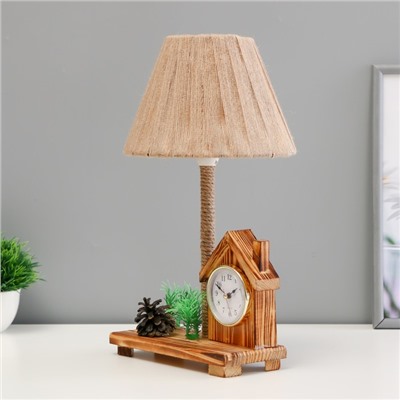 Настольная лампа с часами «Дом» Е14 15 Вт 19×18×35 см