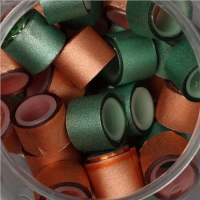 Клейкая лента пластик в банке «Глори. Зелёный, оранж», набор 40 шт., 1.2 см, дл.0.9 м, 7×7×9 см