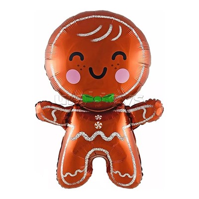 Шар (28''/71 см) Фигура, Пряничный человечек, 1 шт. в уп.