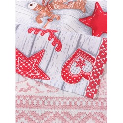 Скатерть новогодняя рогожка DomoVita Чудеса 150×150 см, хл100%, 170 г/м²