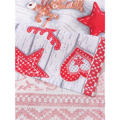 Скатерть новогодняя рогожка DomoVita Чудеса 150×150 см, хл100%, 170 г/м²