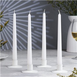 Набор свечей античных, 2.3×24.5 см, 5 ч, 55 г, 4 шт., белый
