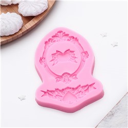 Молд для заливки «Сердца, рамка, лепнина», силикон, 12.5×8.2×1.1 см, МИКС