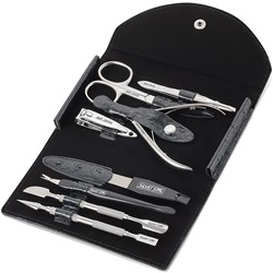 Silver Star Маникюрный набор «МН 08-1» Чёрный кошелек на кнопке 8 предметов